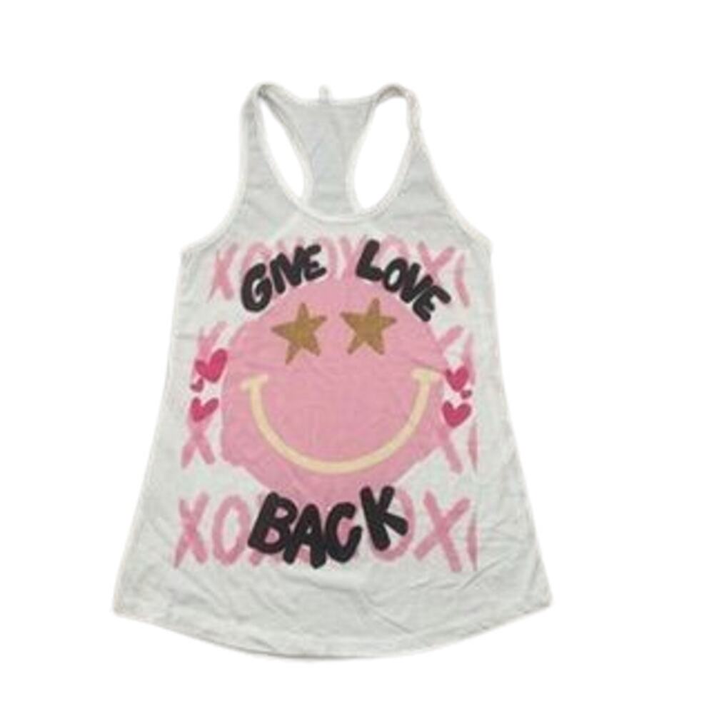 NWT Retro Give Love Back Smiley Graphic Tank Top Women's Size Medium